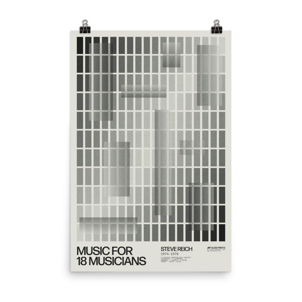 Music for 18 Musicians by Steve Reich Concert Poster