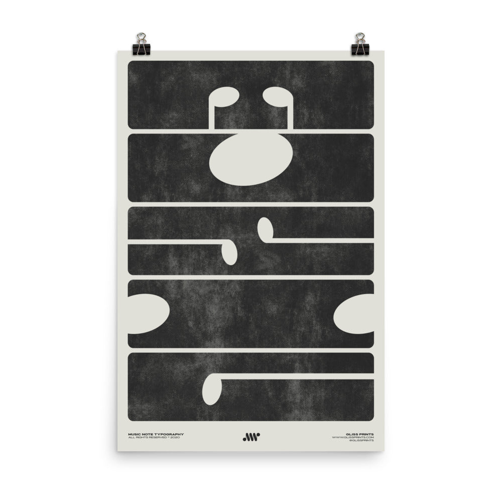 M-U-S-I-C Typography Poster, Cream