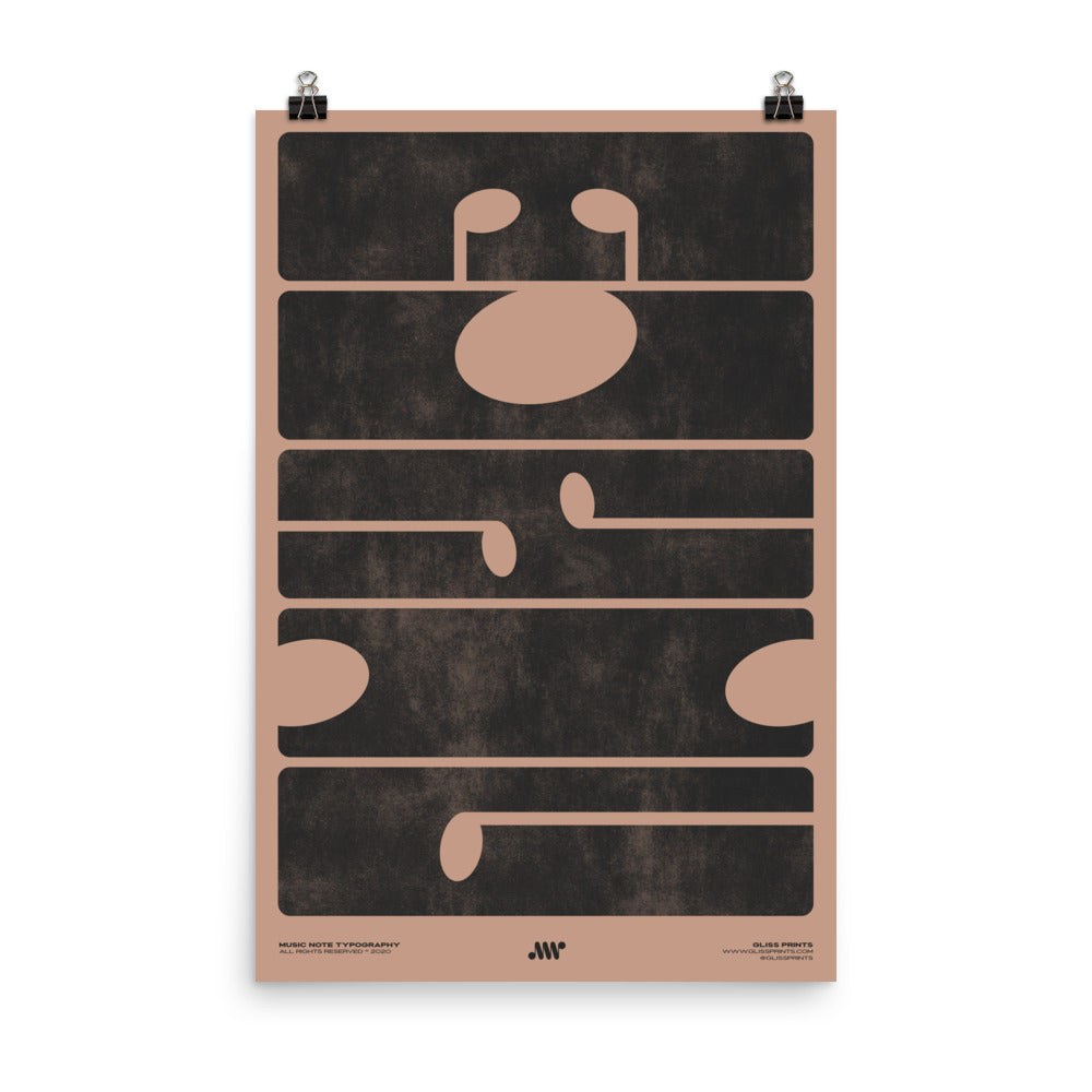M-U-S-I-C Typography Poster, Pink