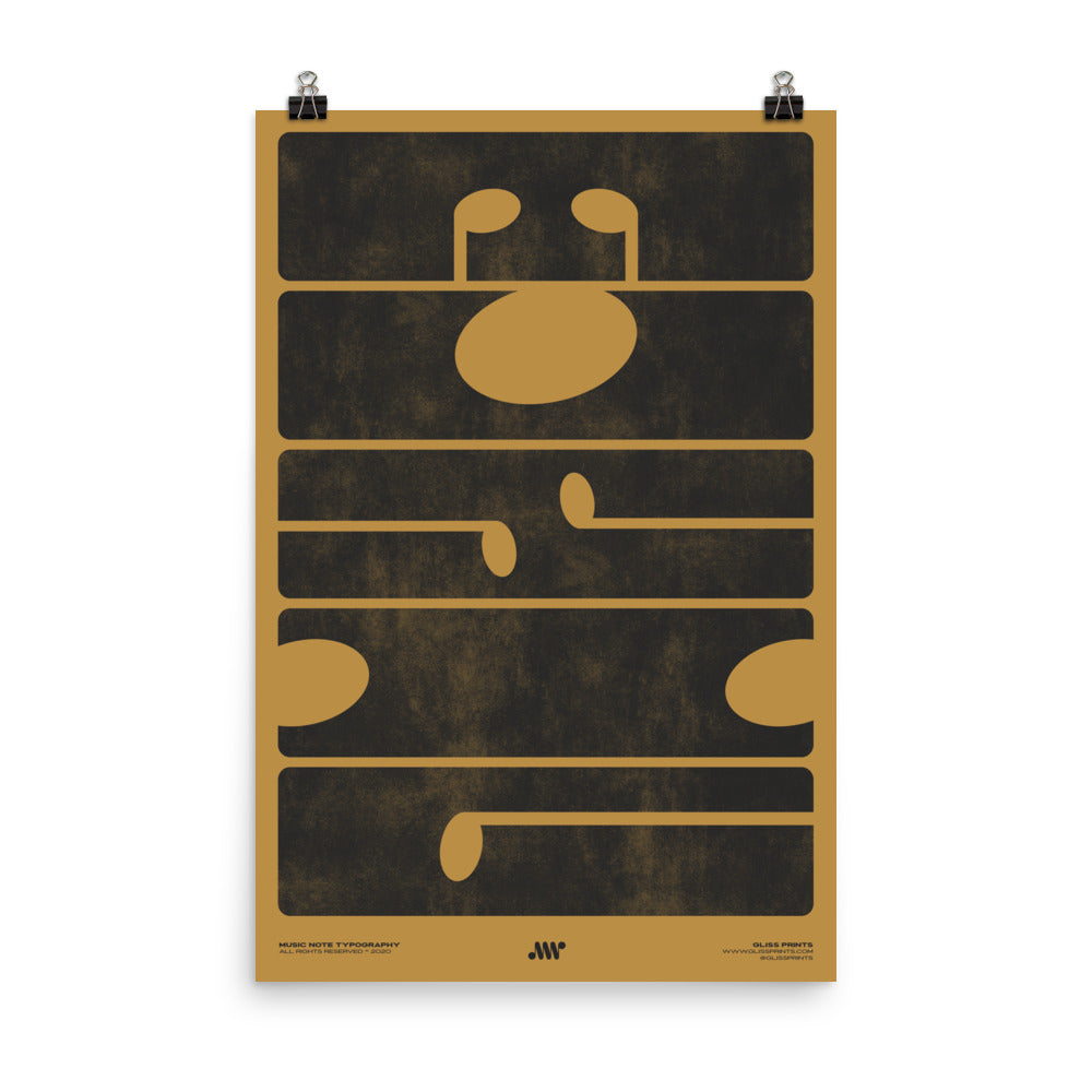 M-U-S-I-C Typography Poster, Yellow