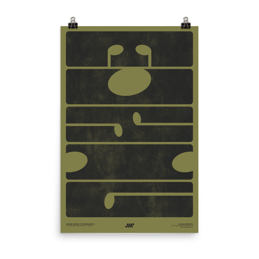 M-U-S-I-C Typography Poster, Green
