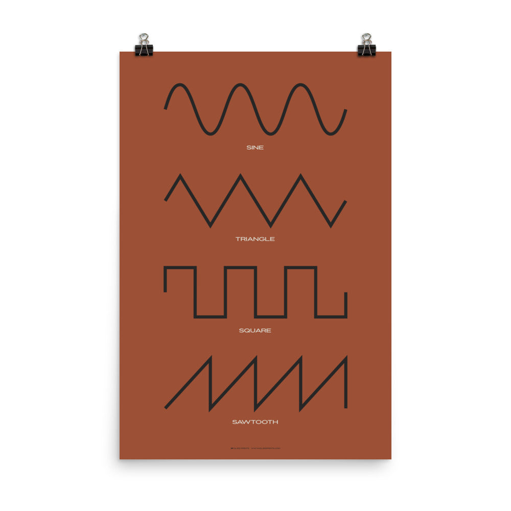 Synthesizer Waveform Print, Red