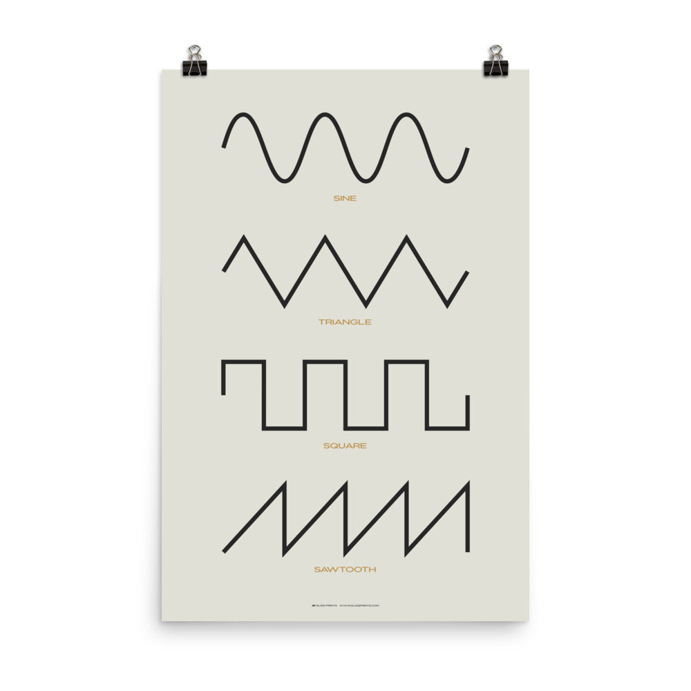 Synthesizer Waveform Print, Cream – Gliss Prints