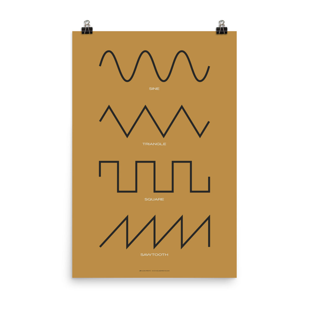 Synthesizer Waveform Poster, Yellow