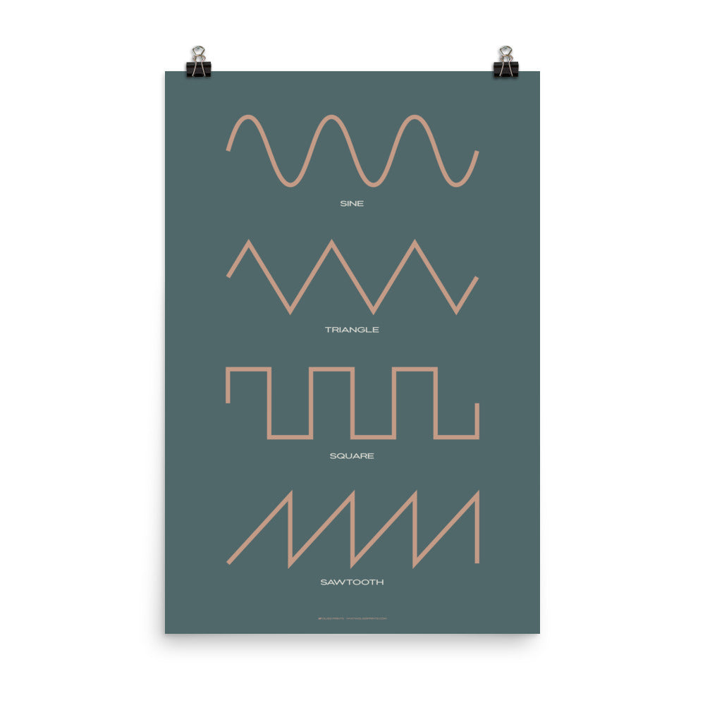 Synthesizer Waveform Print, Blue