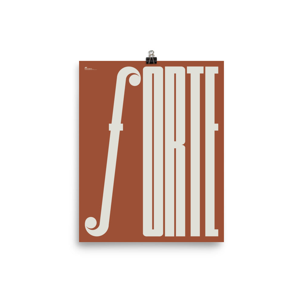 Forte Typography Music Poster, Red