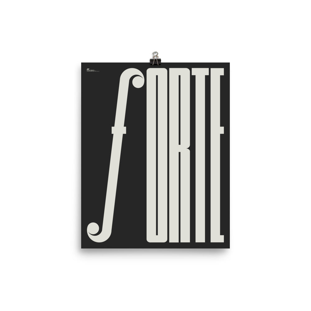 Forte Typography Music Poster, Black