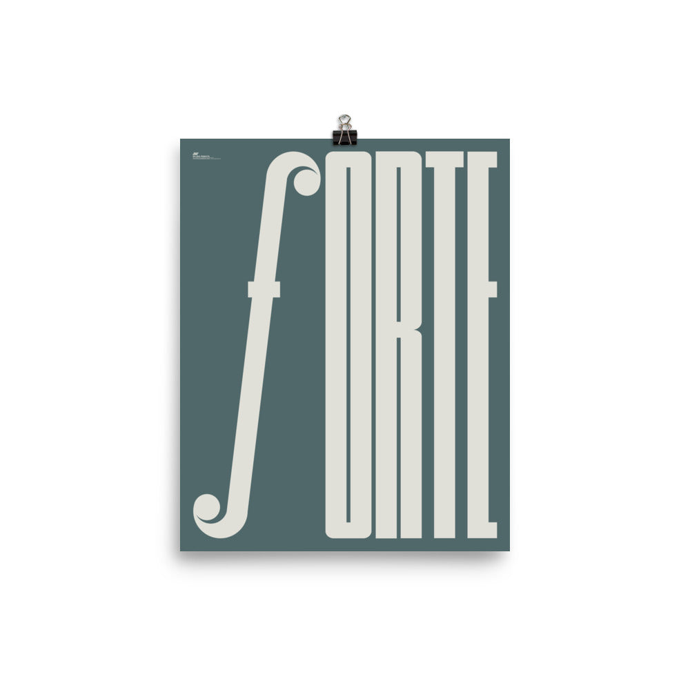 Forte Typography Music Poster, Blue