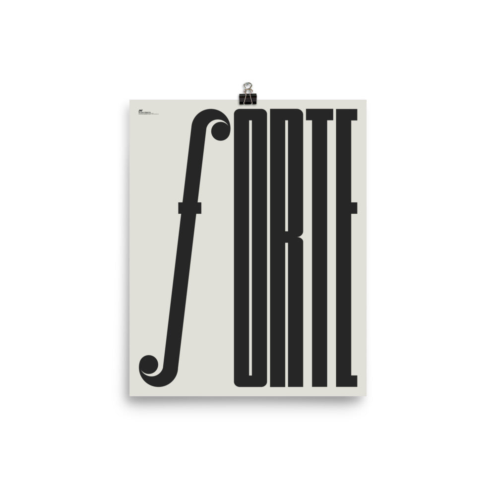 Forte Typography Music Poster, Cream