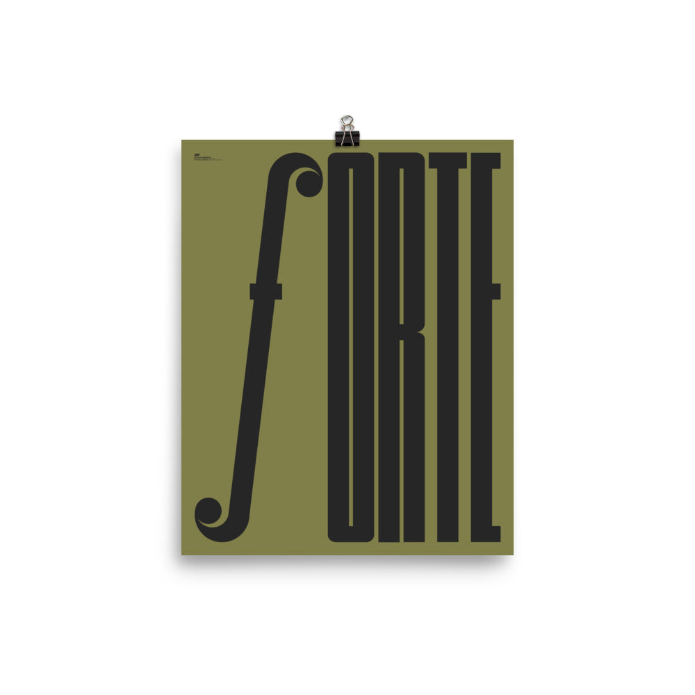 Forte Typography Music Poster, Green
