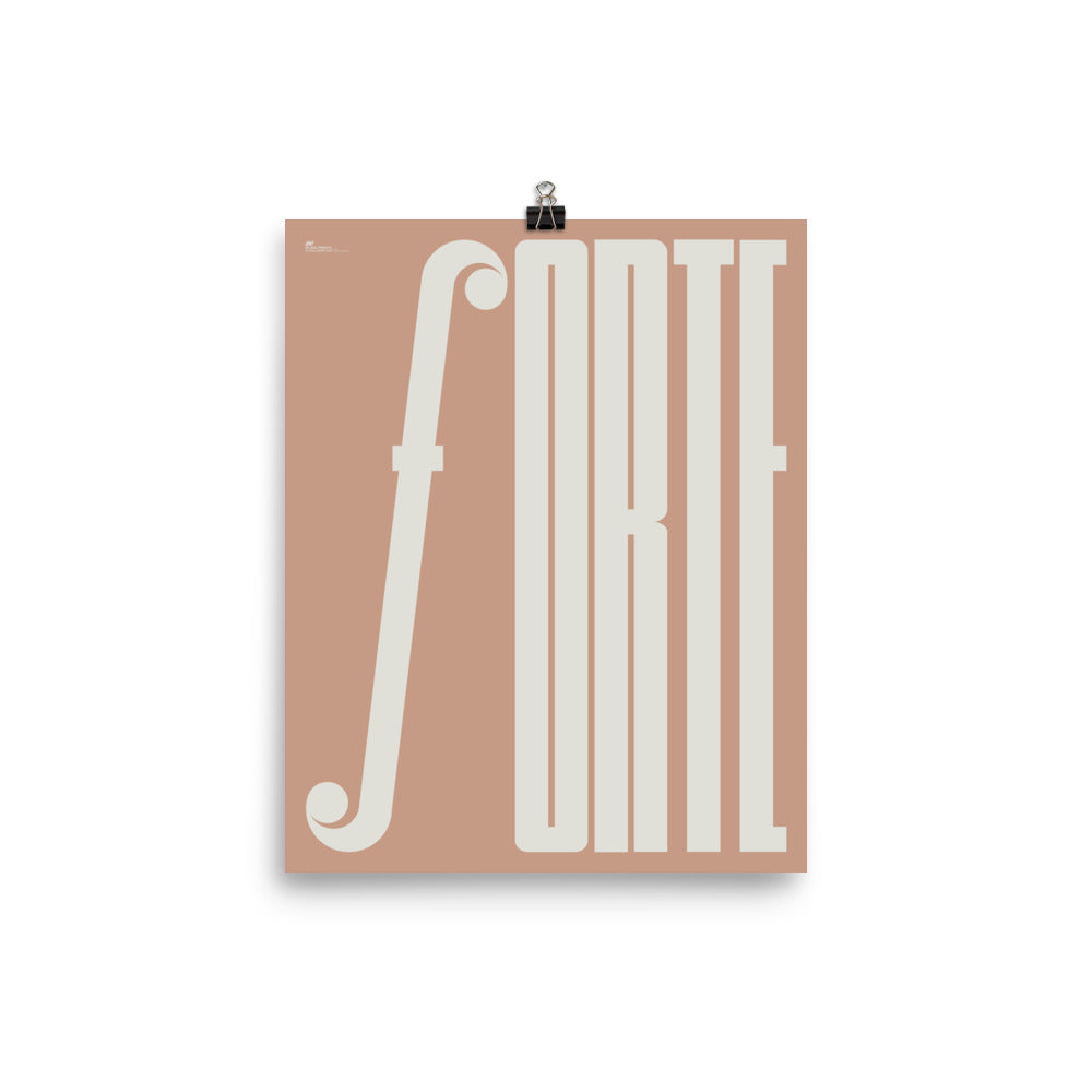 Forte Typography Music Poster, Pink