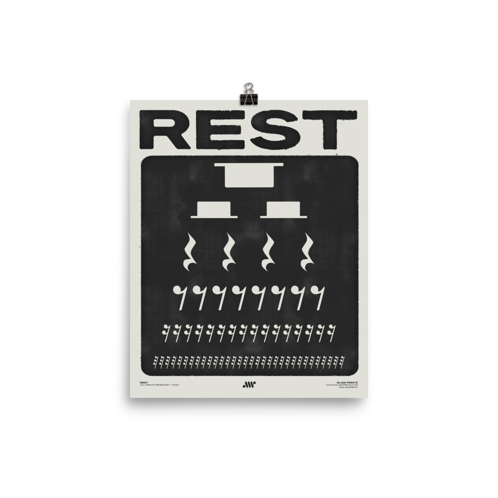 Music Rest Symbol Poster, Cream