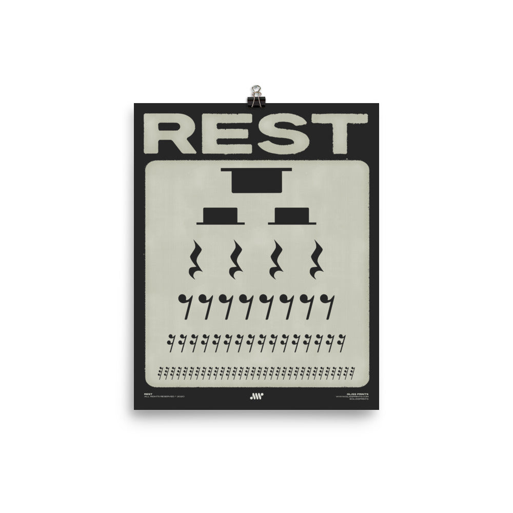 Music Rest Symbol Poster, Black