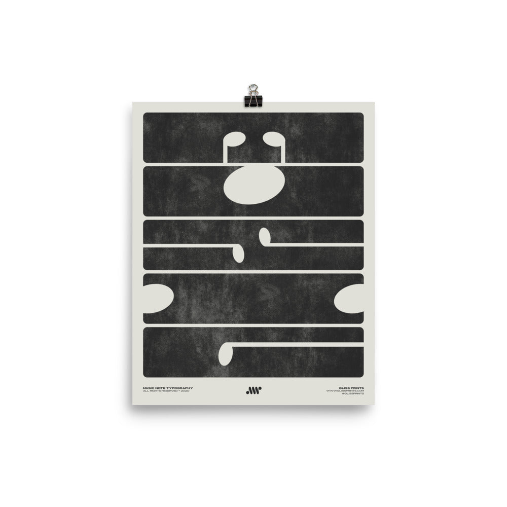 M-U-S-I-C Typography Poster, Cream