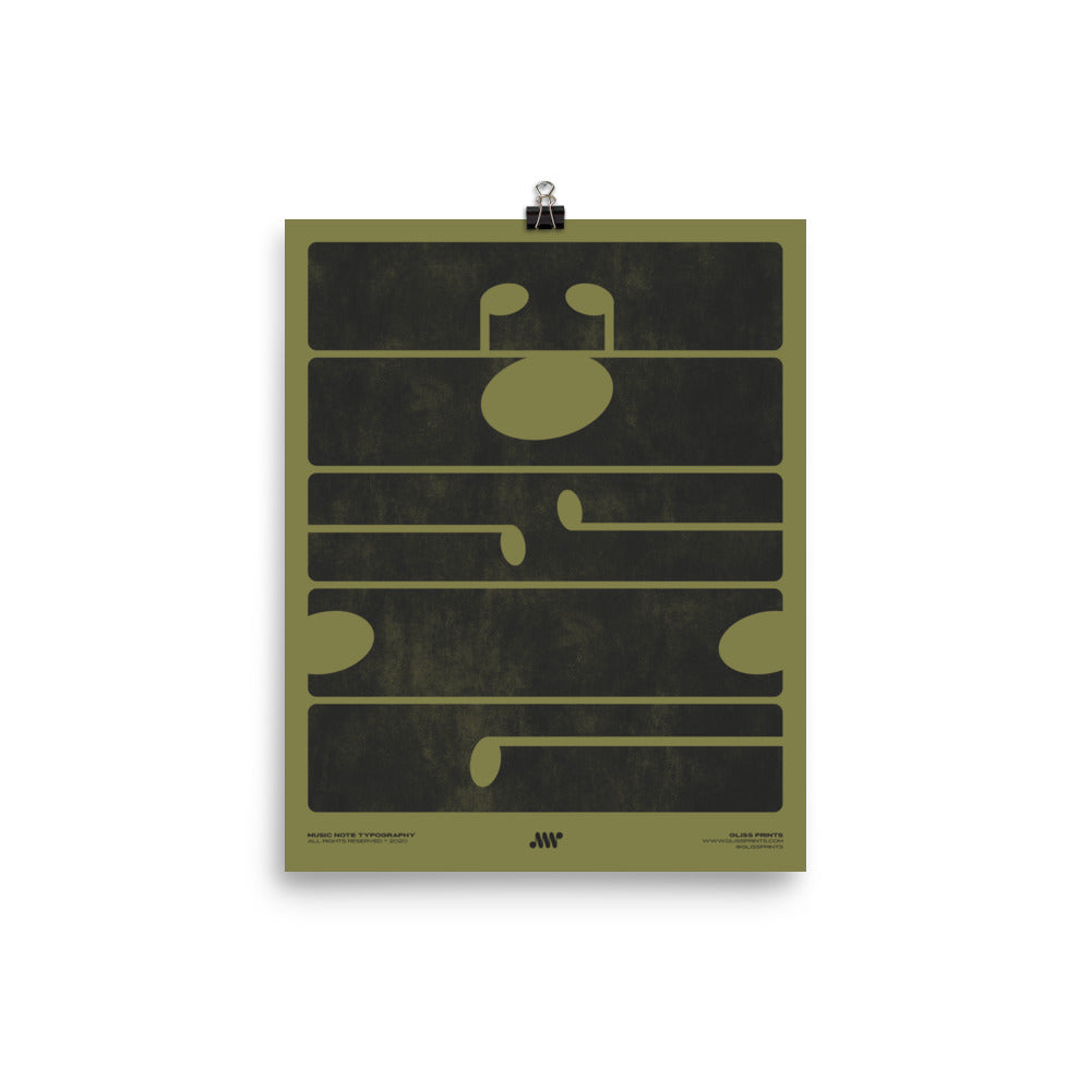 M-U-S-I-C Typography Poster, Green