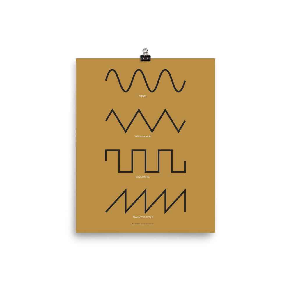 Synthesizer Waveform Poster, Yellow