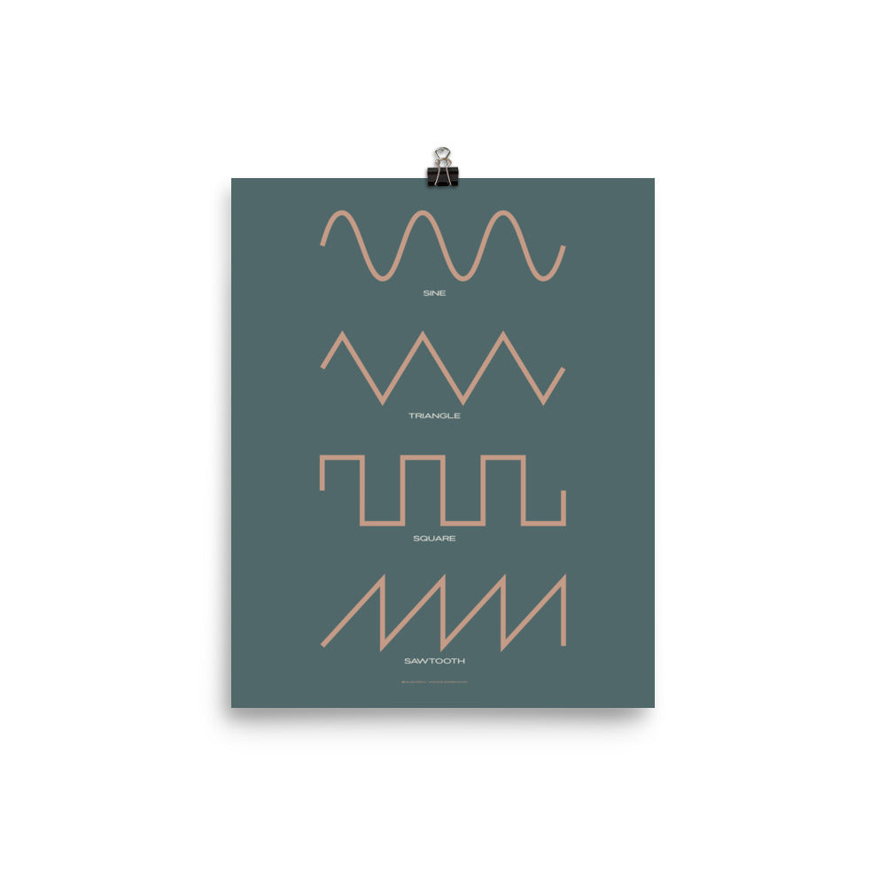 Synthesizer Waveform Print, Blue