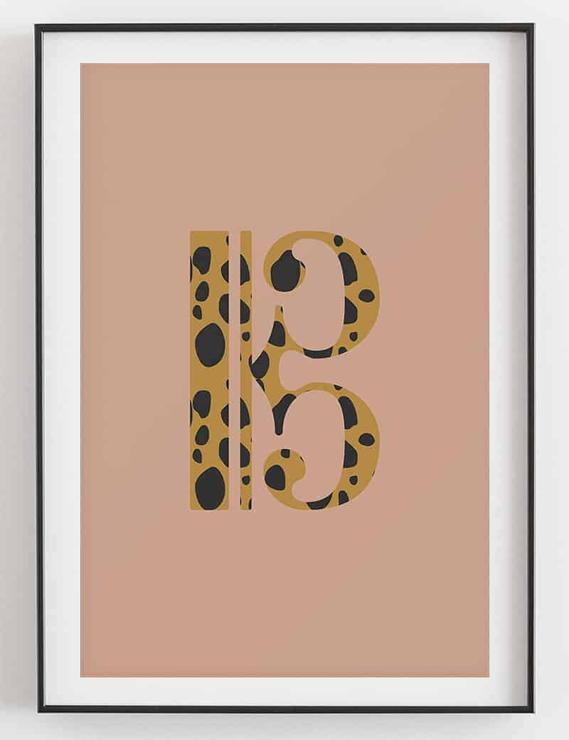 Alto/Tenor Clef Animal Print, Music Art Poster