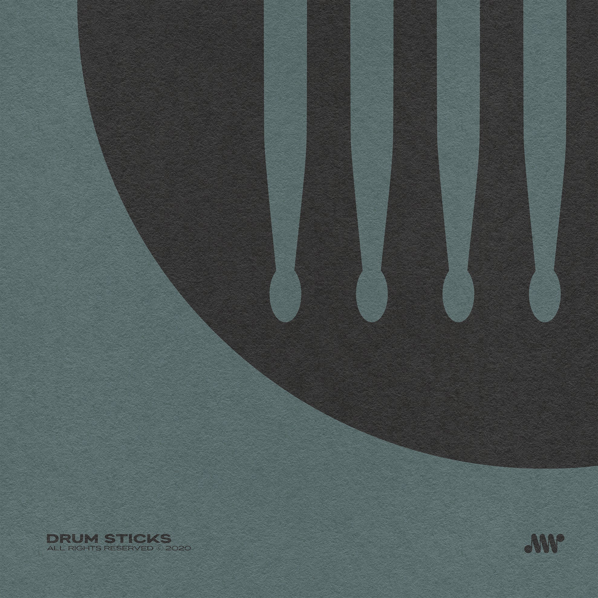 Drum Sticks Minimal Poster, Blue