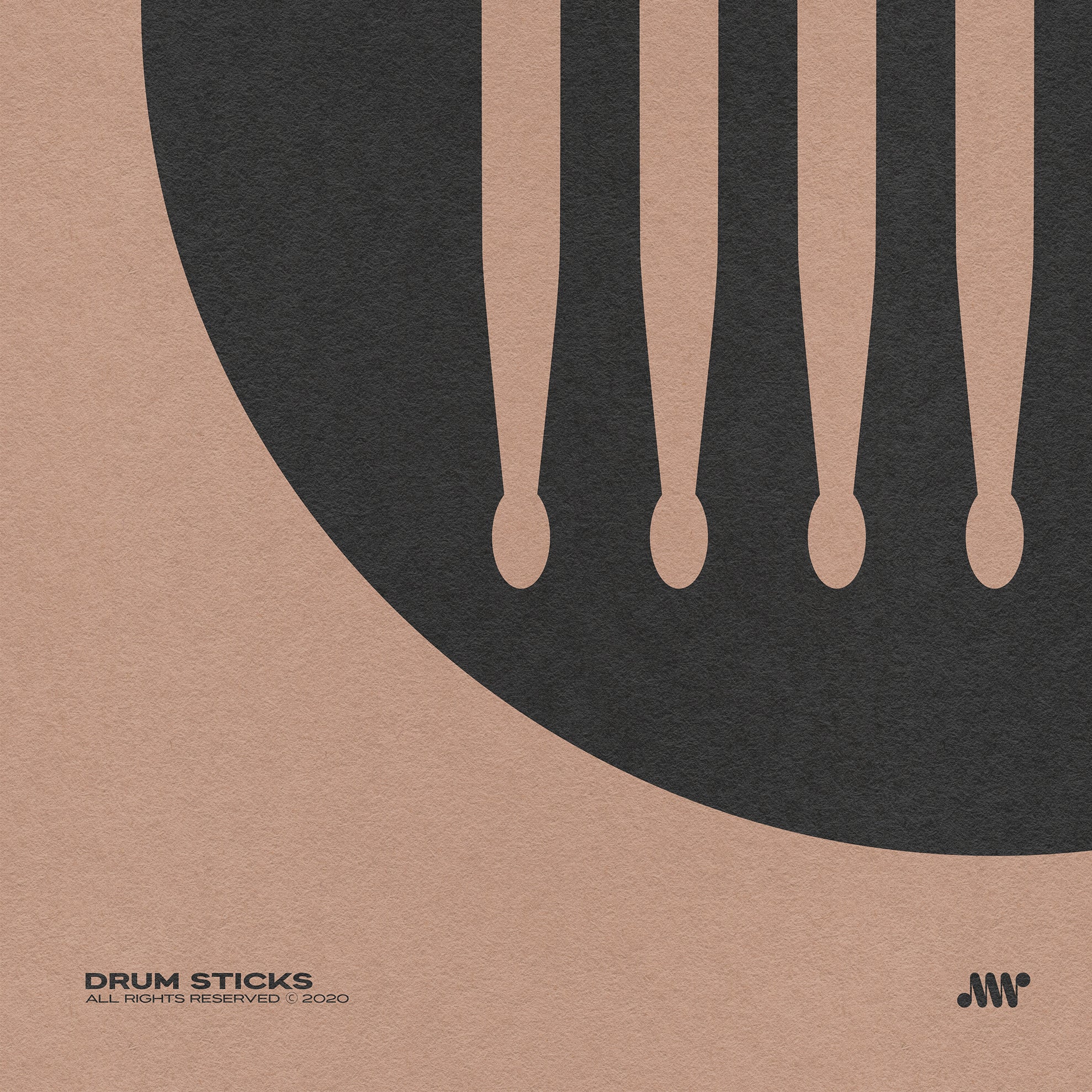 Drum Sticks Minimal Poster, Pink