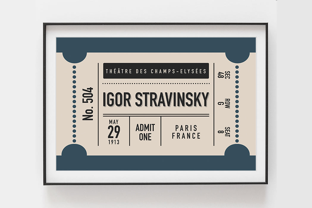 Custom Concert Ticket Stub Poster, Blue