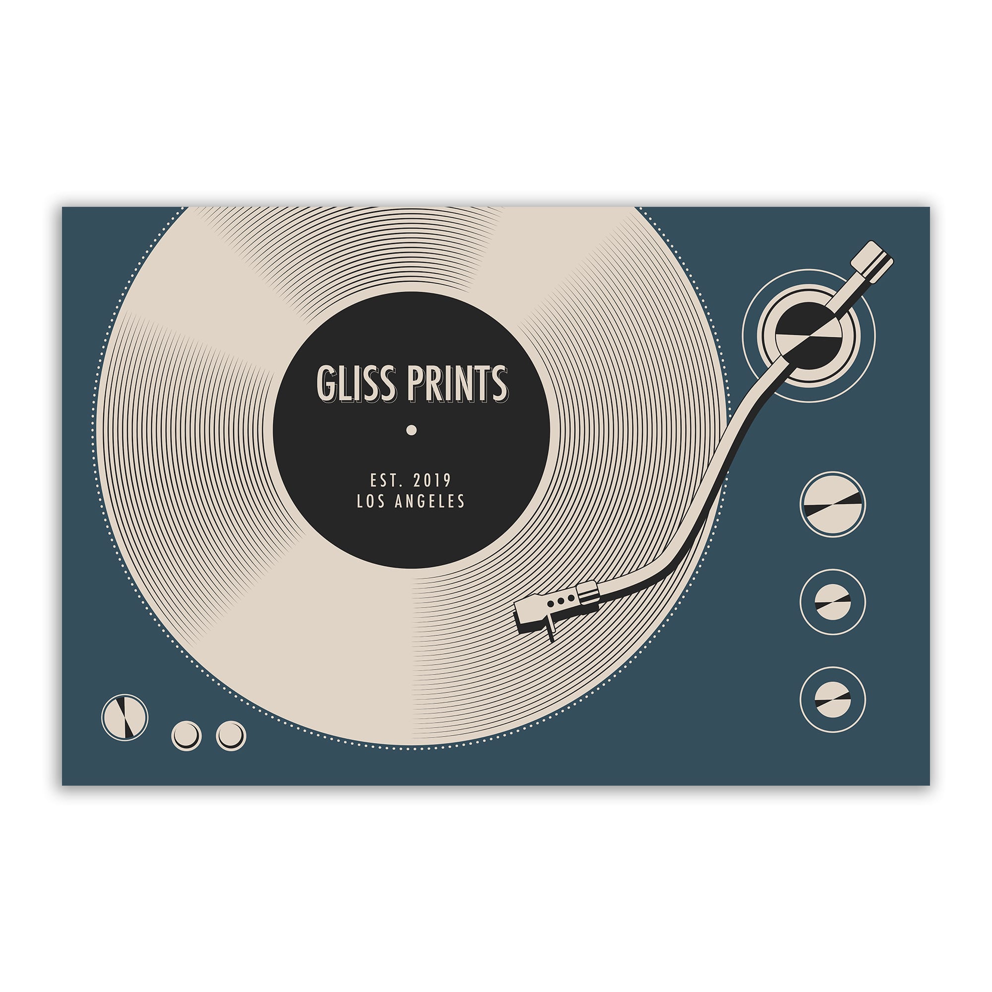 Custom Vinyl Record Poster | Personalized Print, Blue