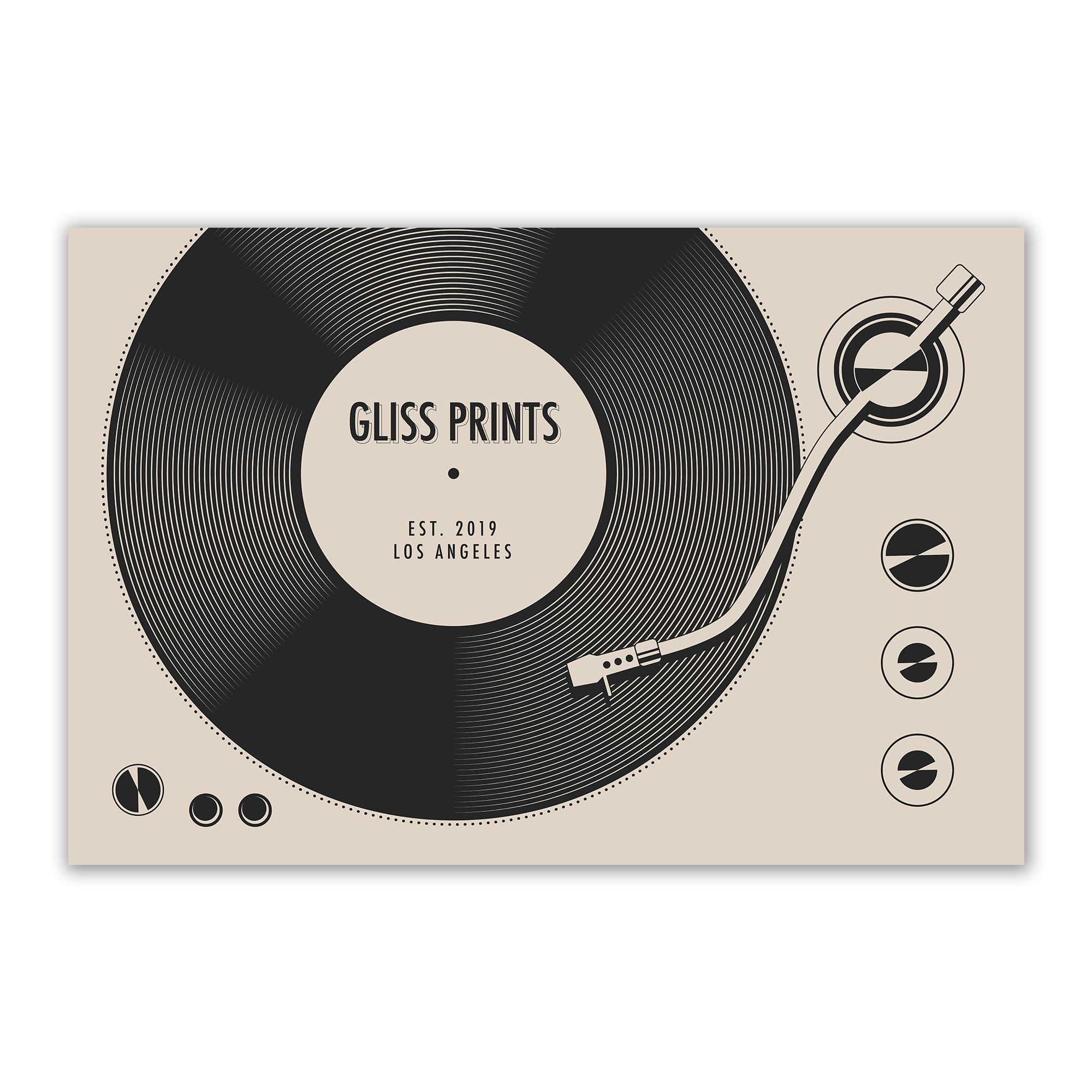 Custom Vinyl Record Poster | Personalized Print, Cream