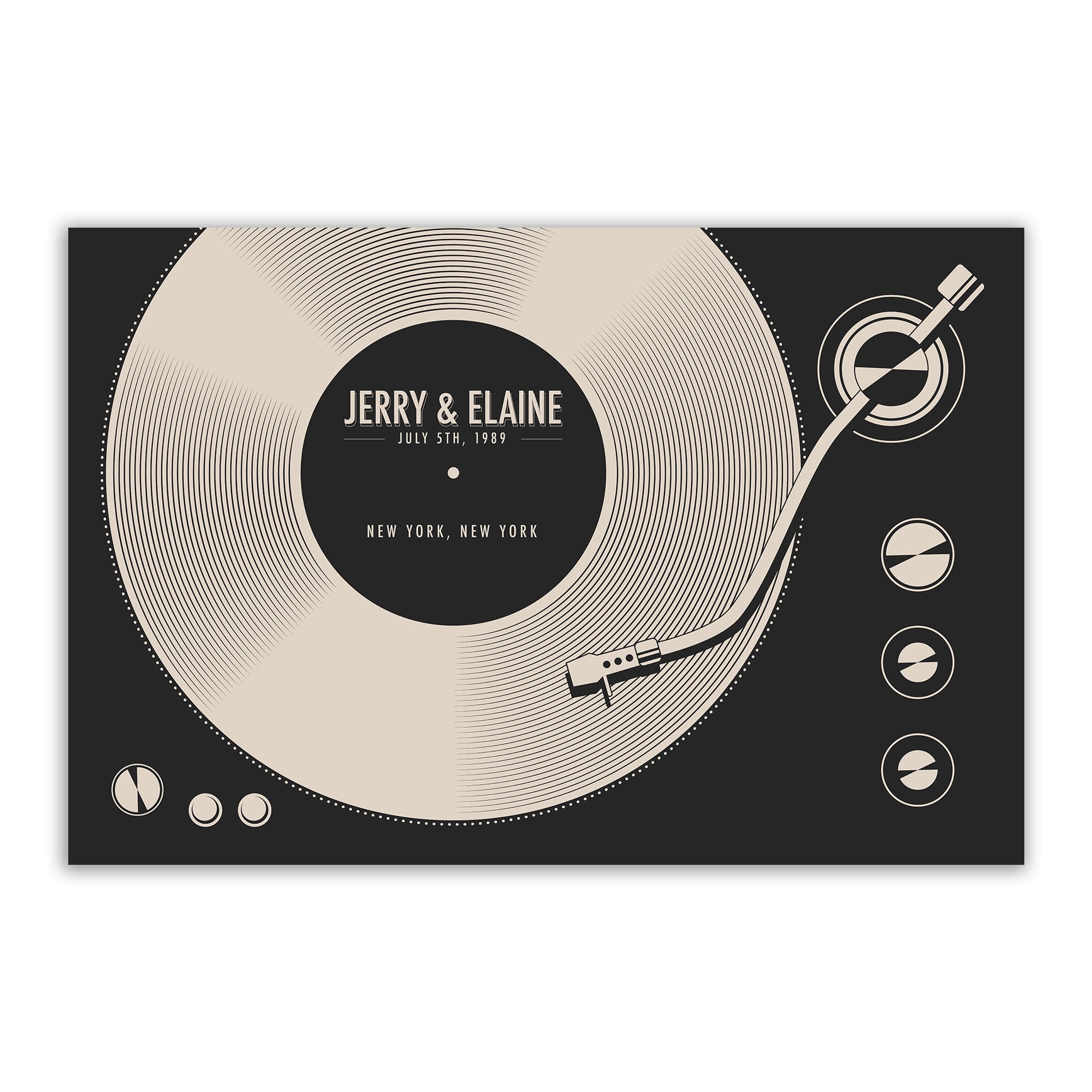 Custom Vinyl Record Poster | Personalized Print, Black