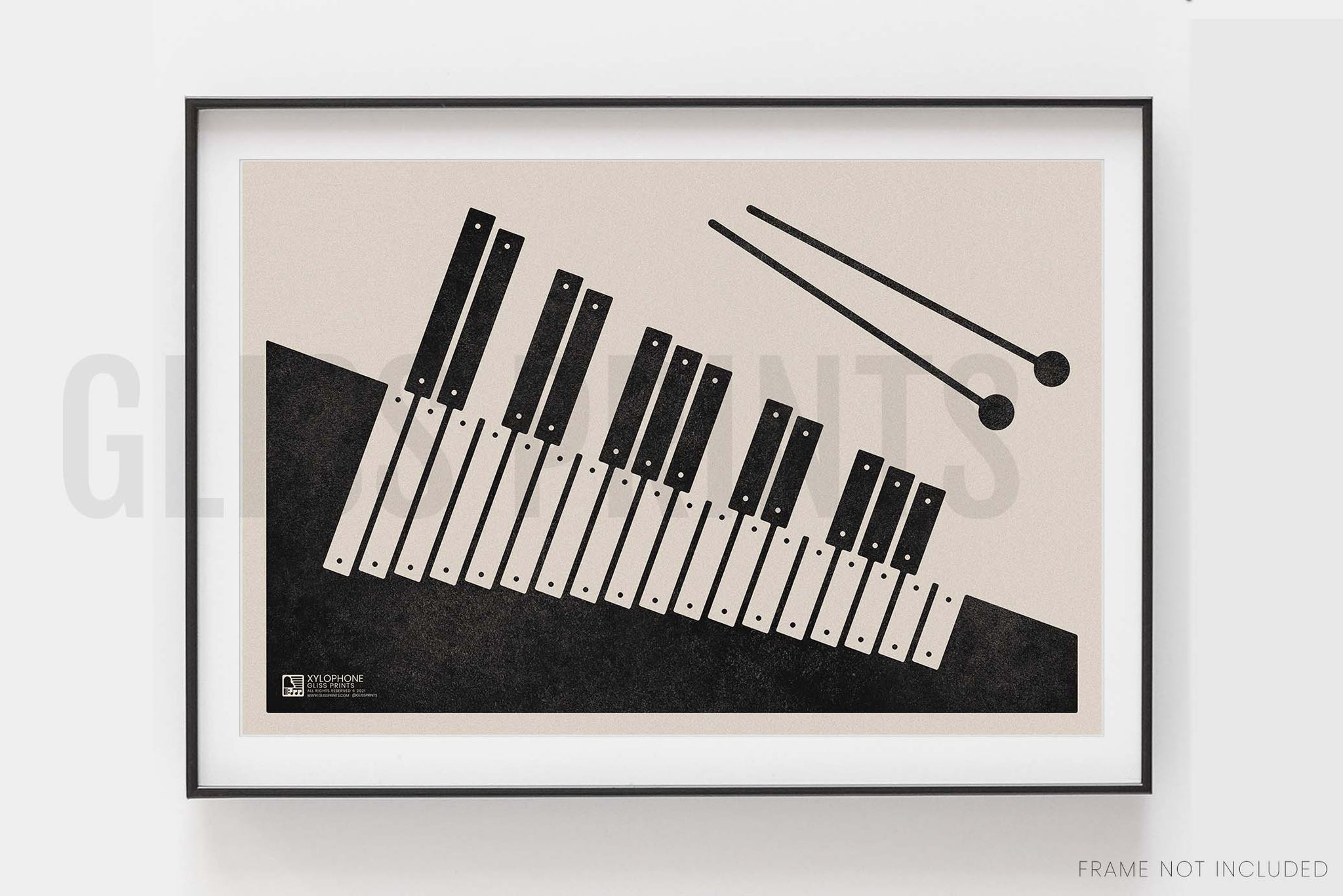 Xylophone Poster, Music Art Print, Cream