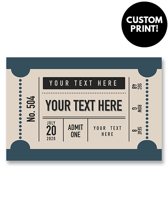 Custom Concert Ticket Stub Poster, Blue