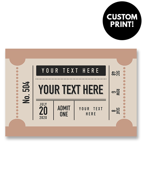 Custom Concert Ticket Stub Poster, Pink