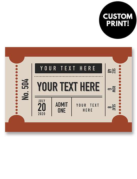 Custom Concert Ticket Stub Poster, Red