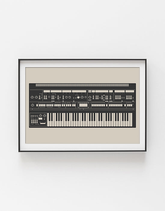 Synthesizer Poster, Inspired by Roland Jupiter-8, Cream