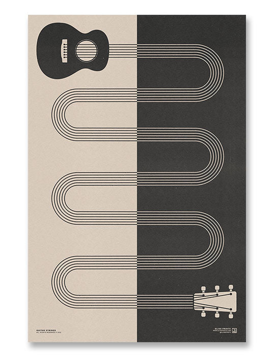 Guitar Strings Print, Cream