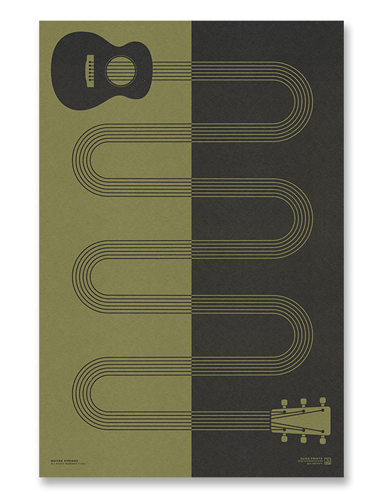 Guitar Strings Print, Green