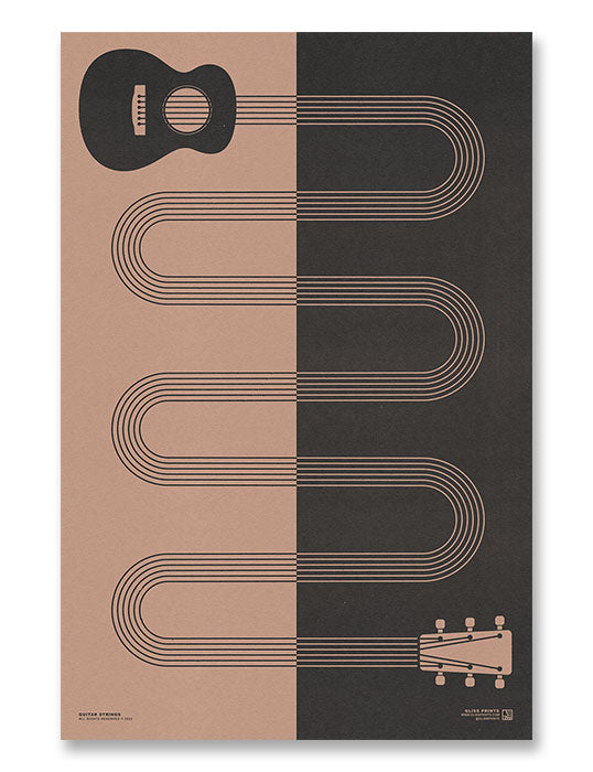 Guitar Strings Print, Pink