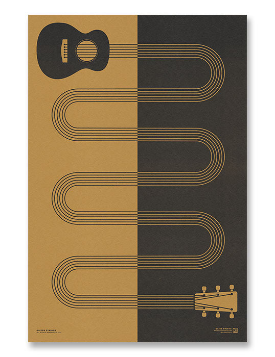 Guitar Strings Print, Yellow