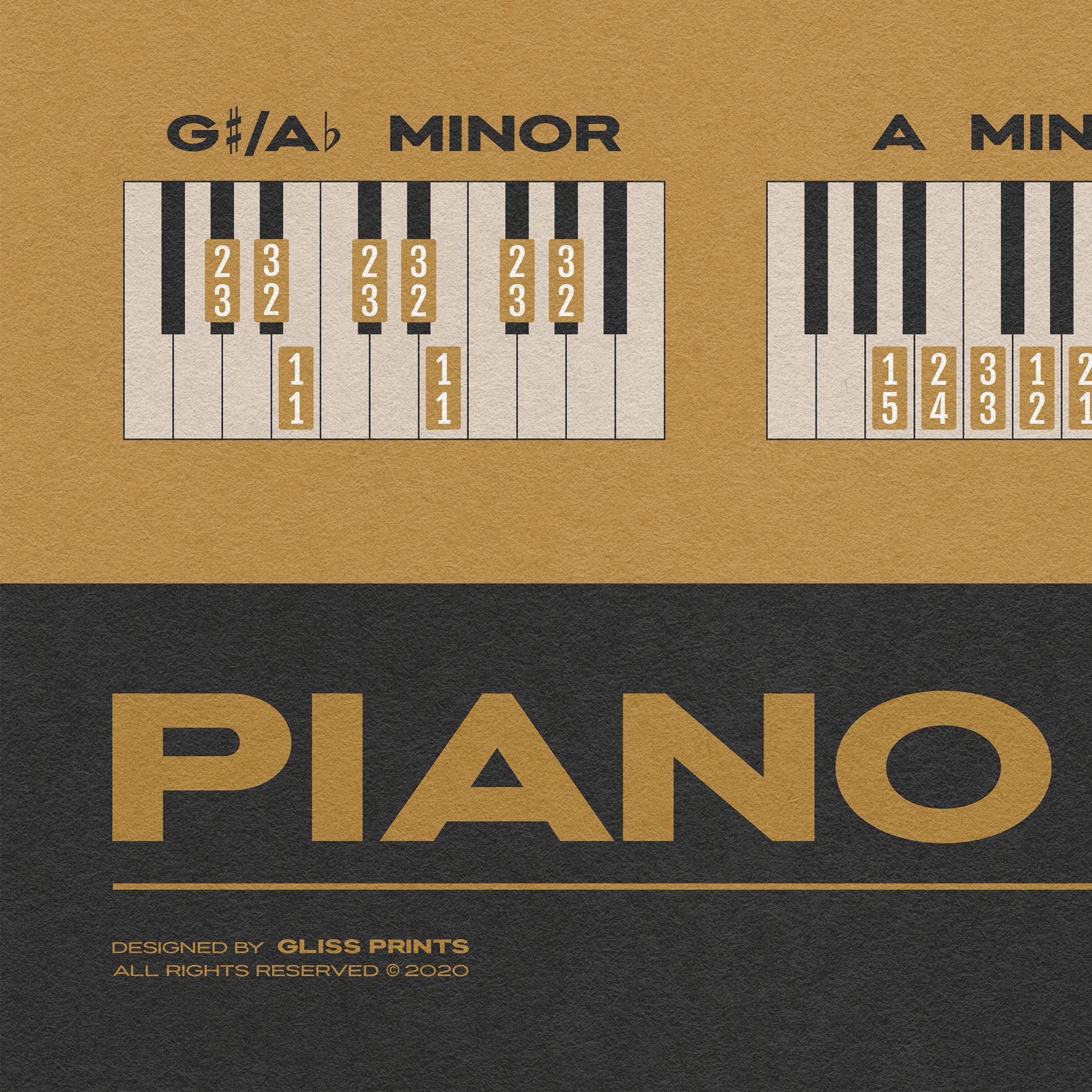 Piano Scales Chart, Yellow