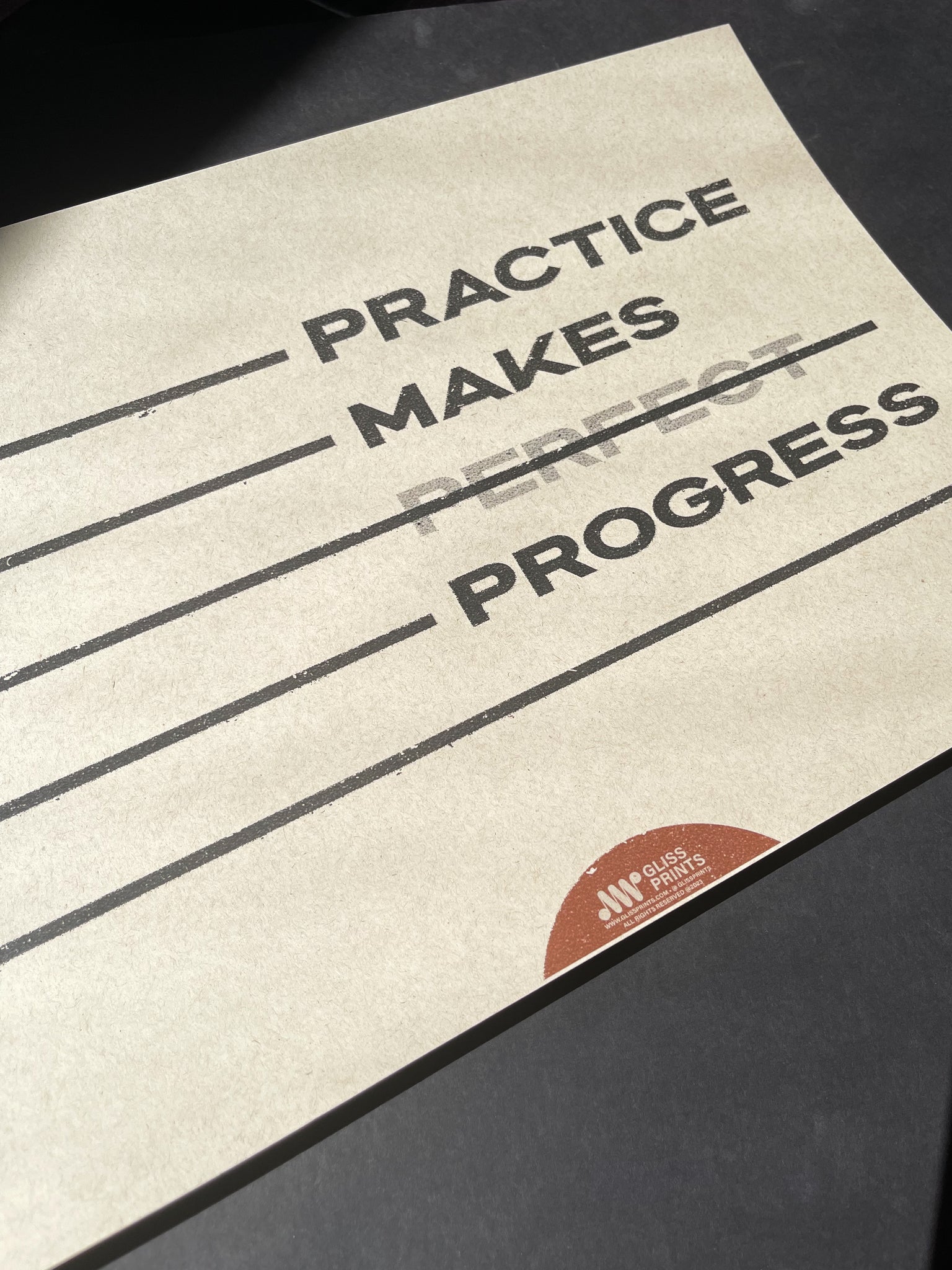 Practice Makes Perfect Kraft Paper Print