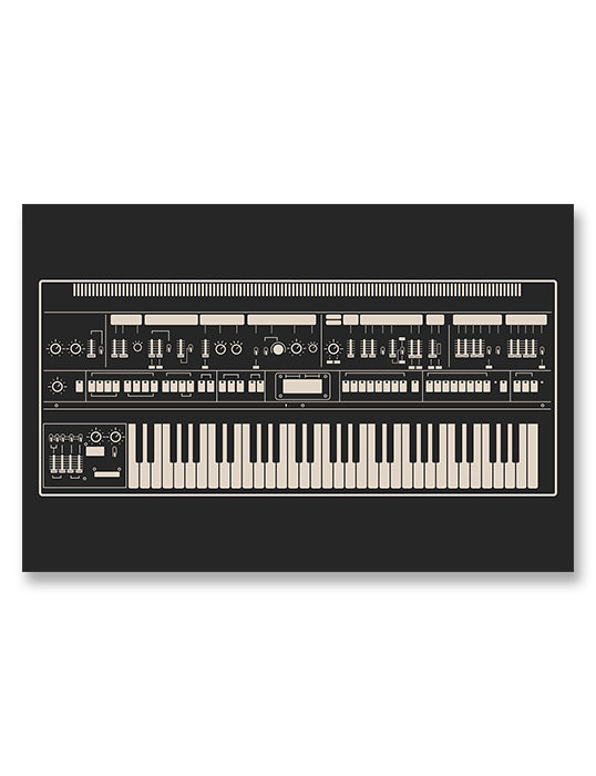 Synthesizer Poster, Inspired by Roland Jupiter-8, Black