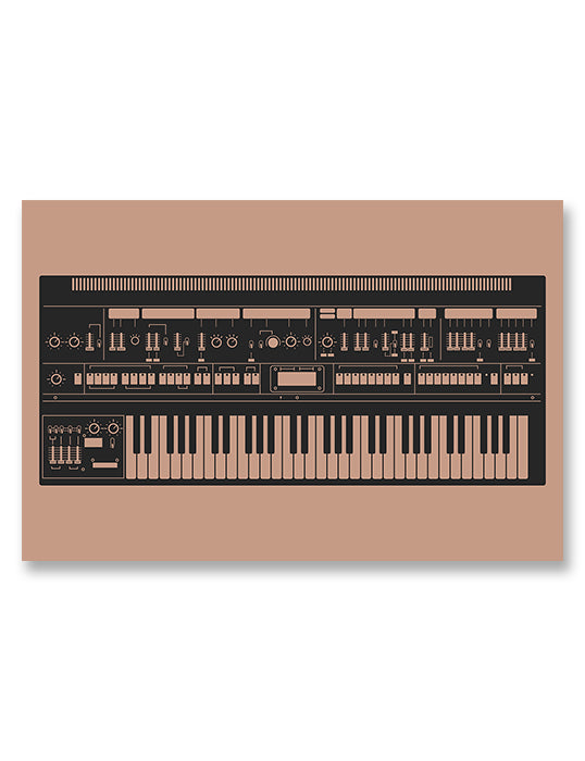 Synthesizer Poster, Inspired by Roland Jupiter-8, Pink