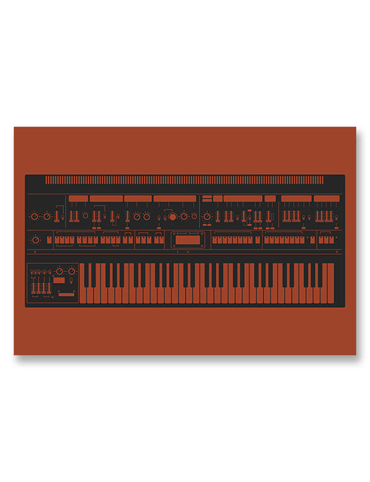 Synthesizer Poster, Inspired by Roland Jupiter-8, Red