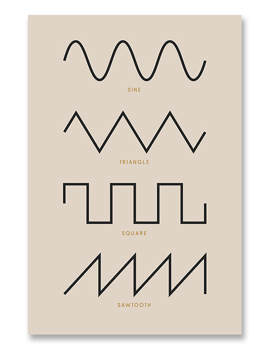 Synthesizer Waveforms Poster Cream