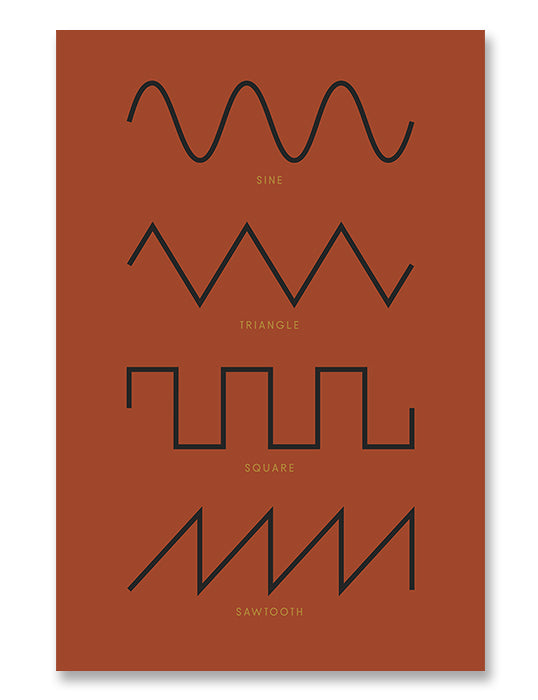 Synthesizer Waveforms Poster Red