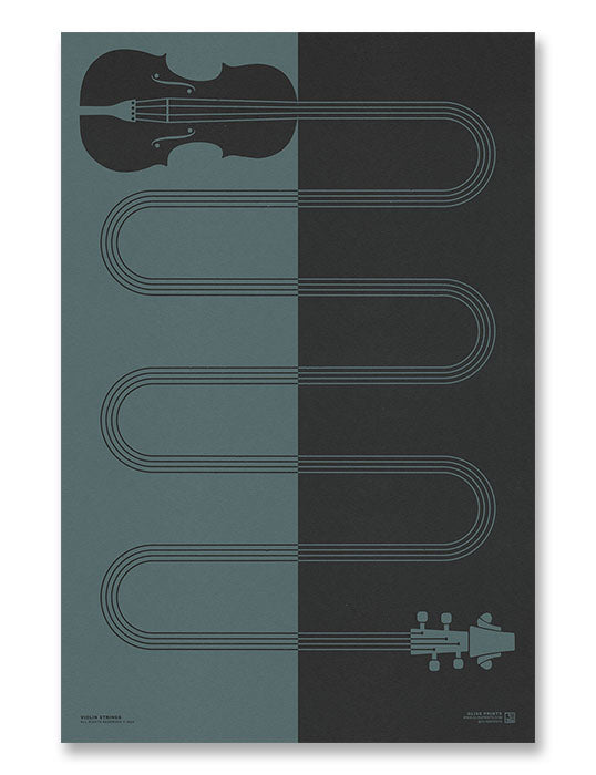 Violin Strings Art Print, Blue