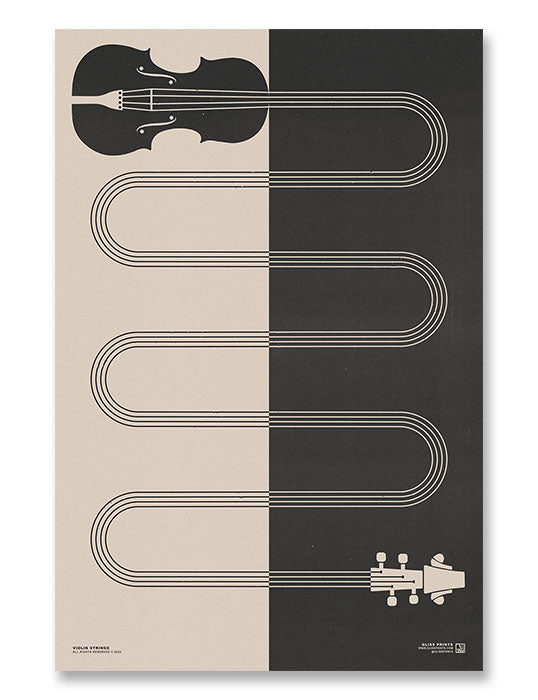 Violin Strings Print, Cream
