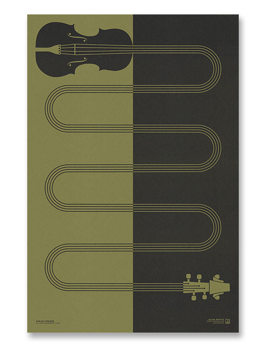 Violin Strings Art Print, Green