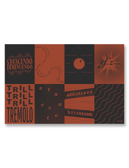 Musical Terms Educational Print, Red