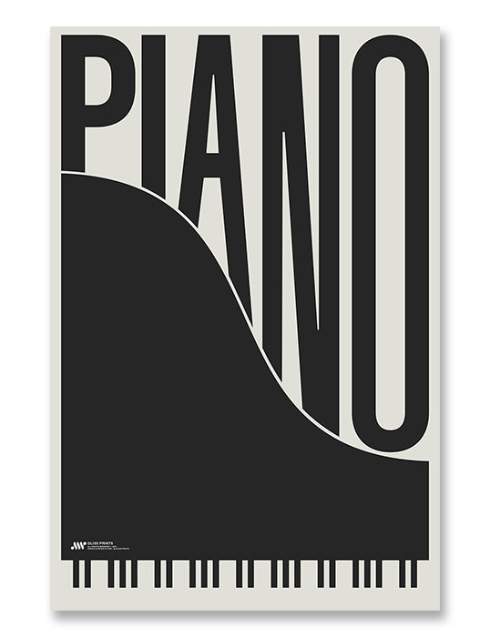Piano Typography Print
