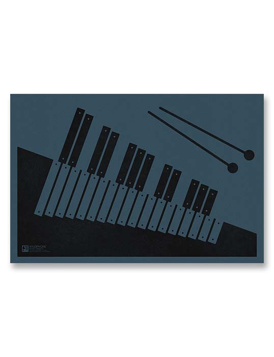 Xylophone Poster, Music Art Print, Blue